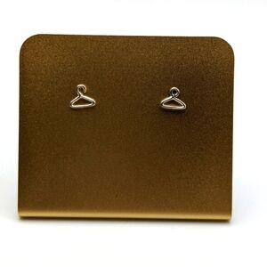 Clothes hanger sterling silver stud earrings